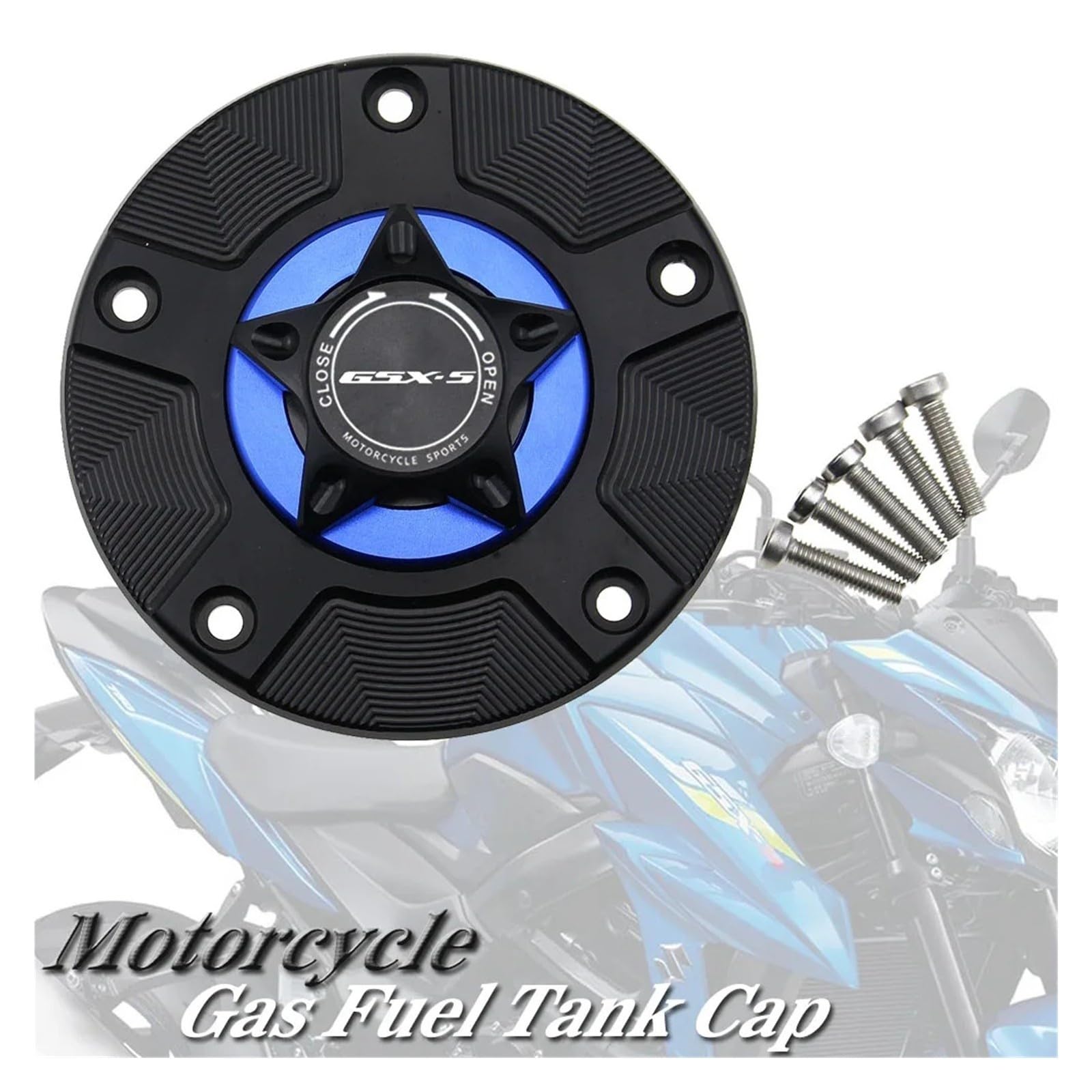 Keyless motocykl pokrywa zbiornika paliwa pasuje do GSXR 600 750 1000 GSXS750 GSXS1000 HAYABUSA GSX1300R SV650 SV1000 Śruba(Srebro)