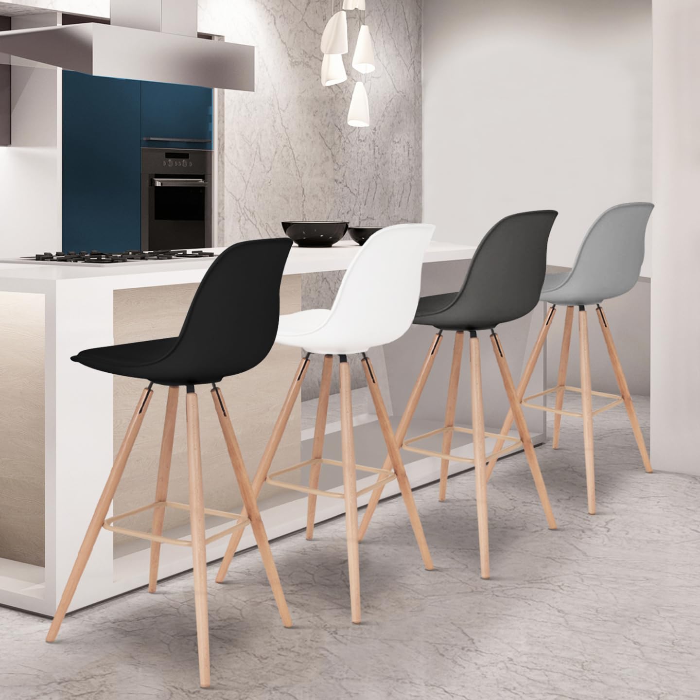 IDMarket - Lot de 4 tabourets de Bar SARA Mix Color