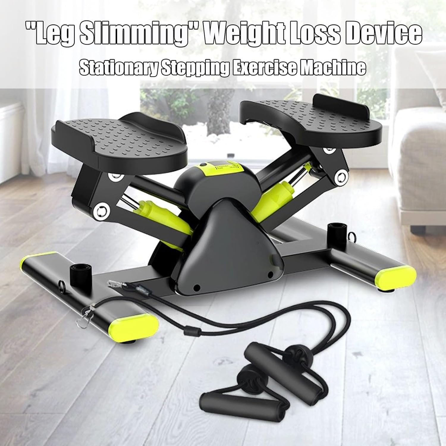Stepper Exercise Machine, Movement 38° Angle, with LCD Monitor, V-Shaped Sport Climbing Machine, Mini Stepper with Pull Rope for Exercise at Home