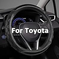 Vista 1 de Funda para Volante GIANT PANDA para Toyota, Funda para Volante de Coche Auto para Toyota Highlander Rav4 Corolla Camry, Tamaño Estándar - Negro