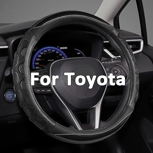 Miniatura 5 de GIANT PANDA Funda de volante para Toyota Tacoma 4Runner Tundra Sequoia, cubierta de volante de automóvil para grandes 15.5-16 pulgadas, color azul