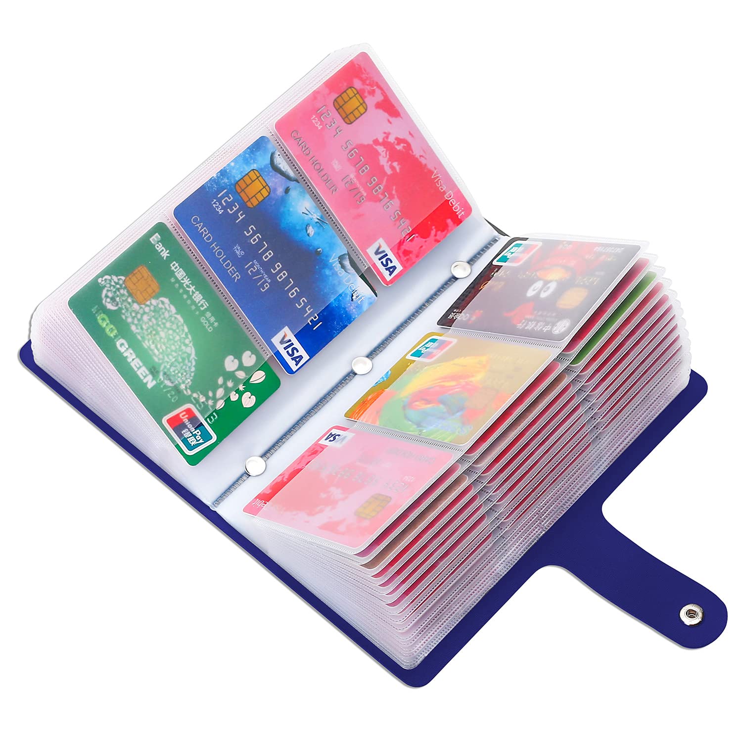 angimi Business Card Organizer with 96 Cards，Credit Card Holder for Men & Women Rfid Blocking，Portable Credit Card Organizer and Leather Card Holder