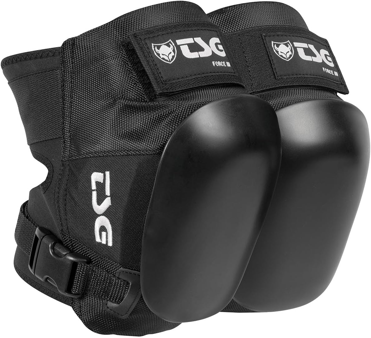 TSG Knee Pads Force III Kneepads - Skateboard, Hardshell, EVA Foam, Protective Gear, Crash Protection, Replaceable PE Cap, Tear Resistant Nylon, Certified, Open Back, Adults, Swiss Design