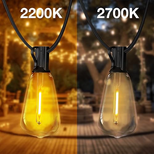 Miniatura 2 de DAYBETTER Guirnalda de luces para exteriores, 100 pies, 2200 K, inastillables, impermeables, LED, para colgar en el paraguas, luces de fiesta, para