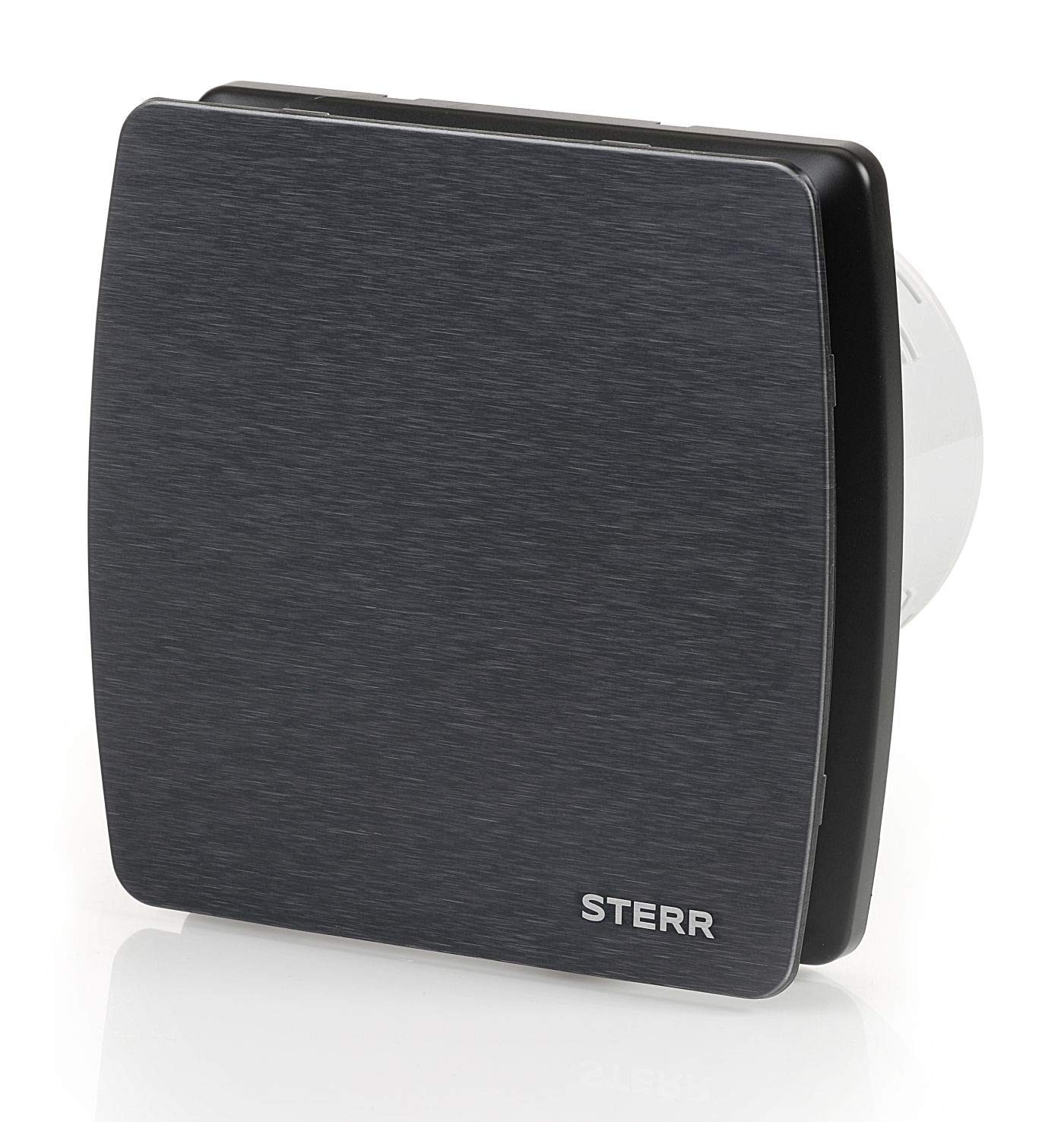 STERR Aspiratore da Bagno LFS100-QB 100 mm con Valvola di Non Ritorno Nero - Ventilatore Silenzioso