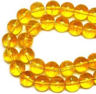 Citrine Crystal Glass Round Gem Loose Jewelry Beads (8mm, 44-47pcs)