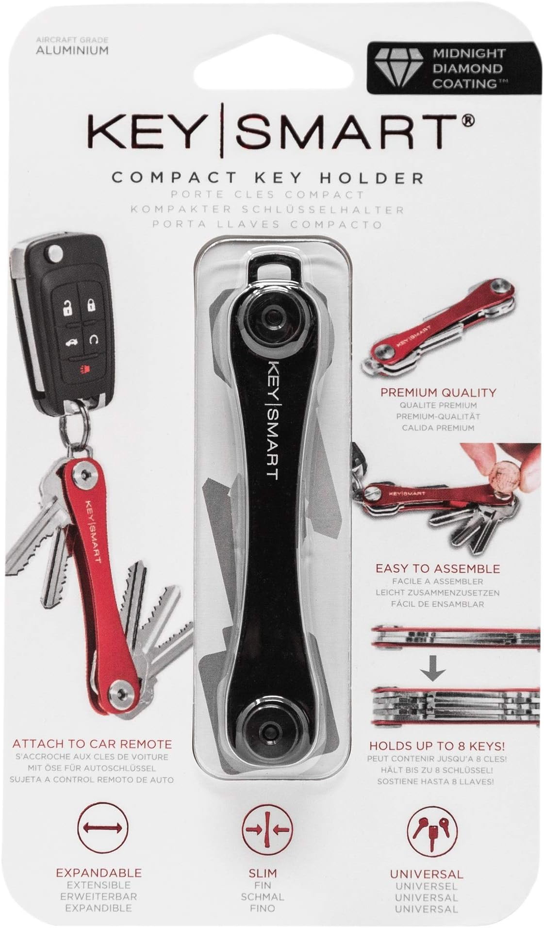 Compact Key Holder & Keychain Organizer (up to 8 Keys)