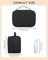 Vista 2 de Bolsa de maquillaje portátil para mujeres para viajar, 01-Negro