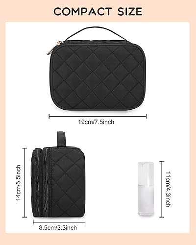 Miniatura 2 de Bolsa de maquillaje portátil para mujeres para viajar, 01-Negro