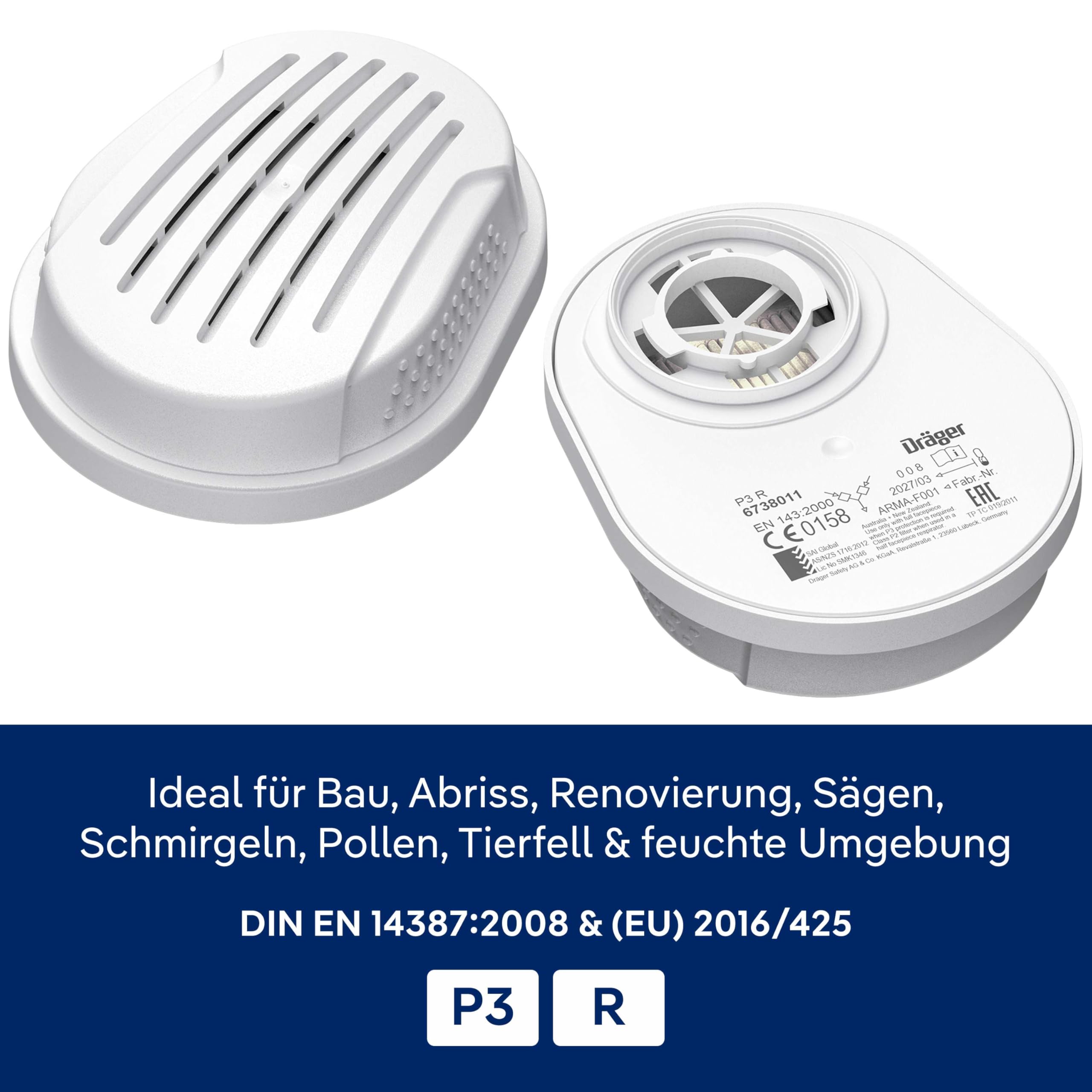 Dräger X-plore 3300 Handwerkerset mit P3 Partikelfilter – Halbmaske für Handwerker, zuverlässiger Schutz gegen Feinstaub, Partikel & Schimmel