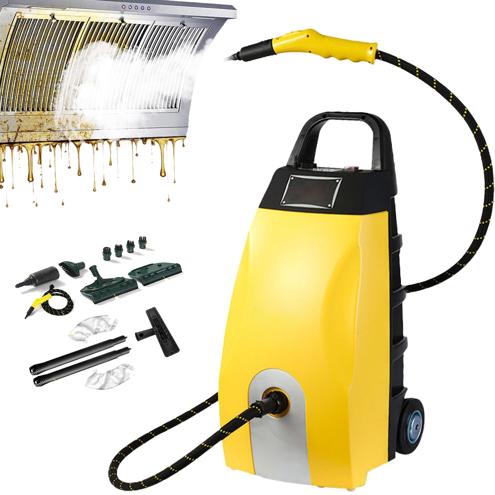 3000W Multi-Purpose High Temp Steam Washer 4-5Bar High Pressure Steam Cleaner with 8 Accessories 120ML MIN 3 5L