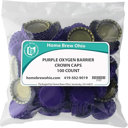 Home Brew Ohio Tapas de corona moradas, 100 unidades