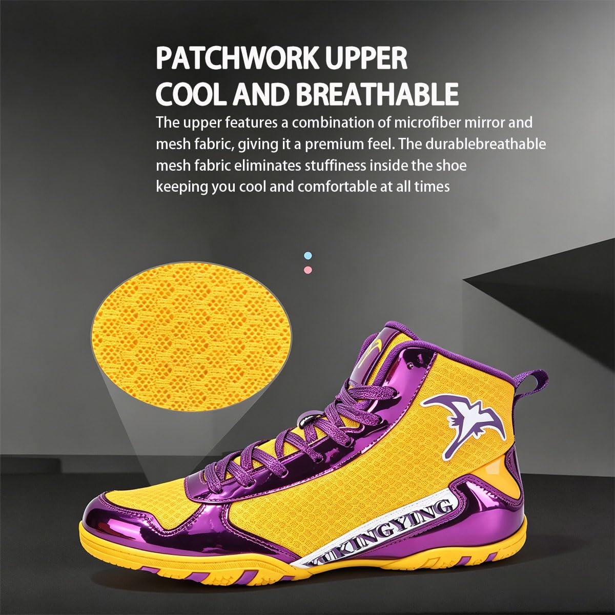 Zapatos de Boxeo para Hombre, Mujer Zapatillas de Lucha Libre Antideslizantes Lightweight Mesh, Shock Absorption para Deportes de Combate
