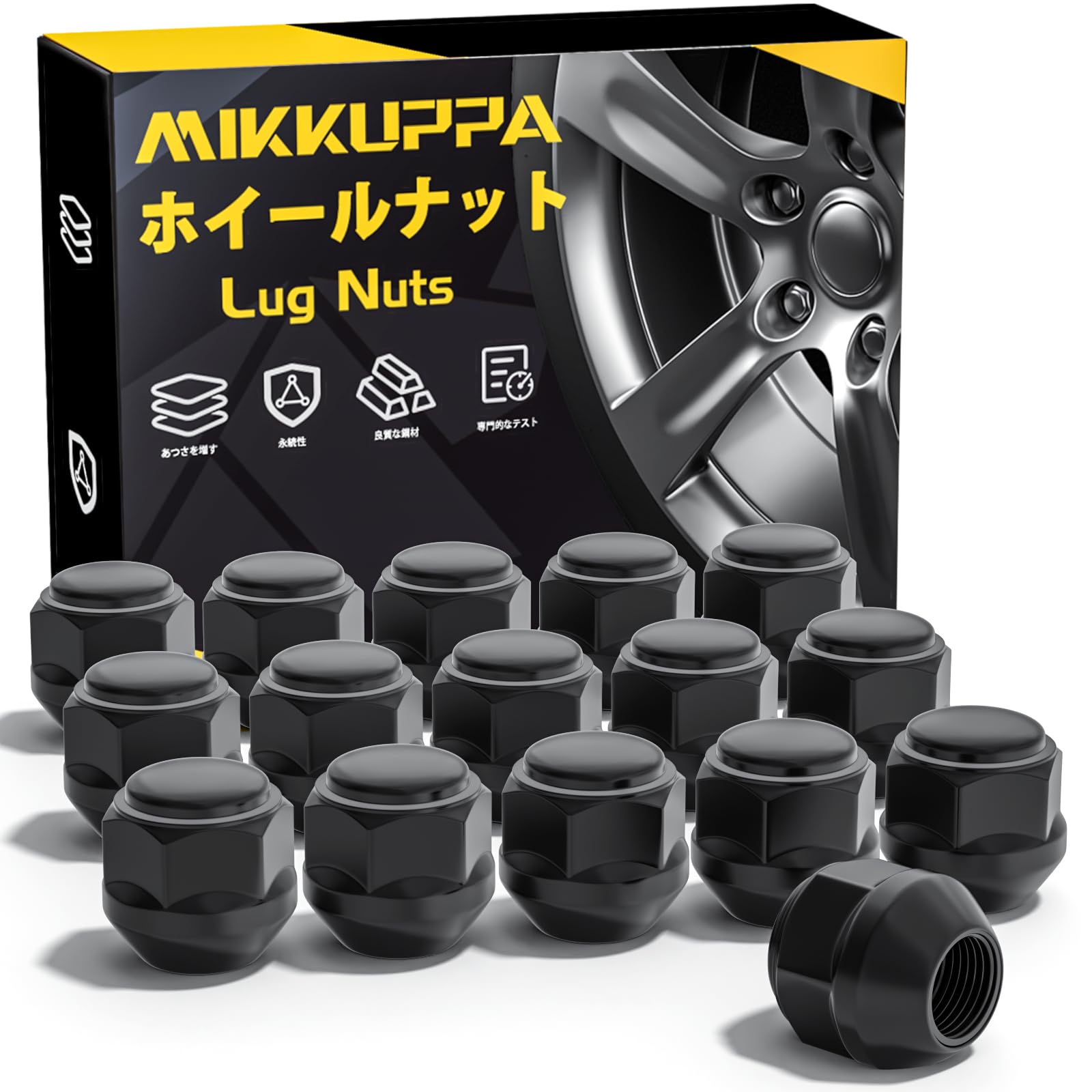 Amazon | MIKKUPPA ホイールナット M12 x P1.25 テーパー座60° 長さ22