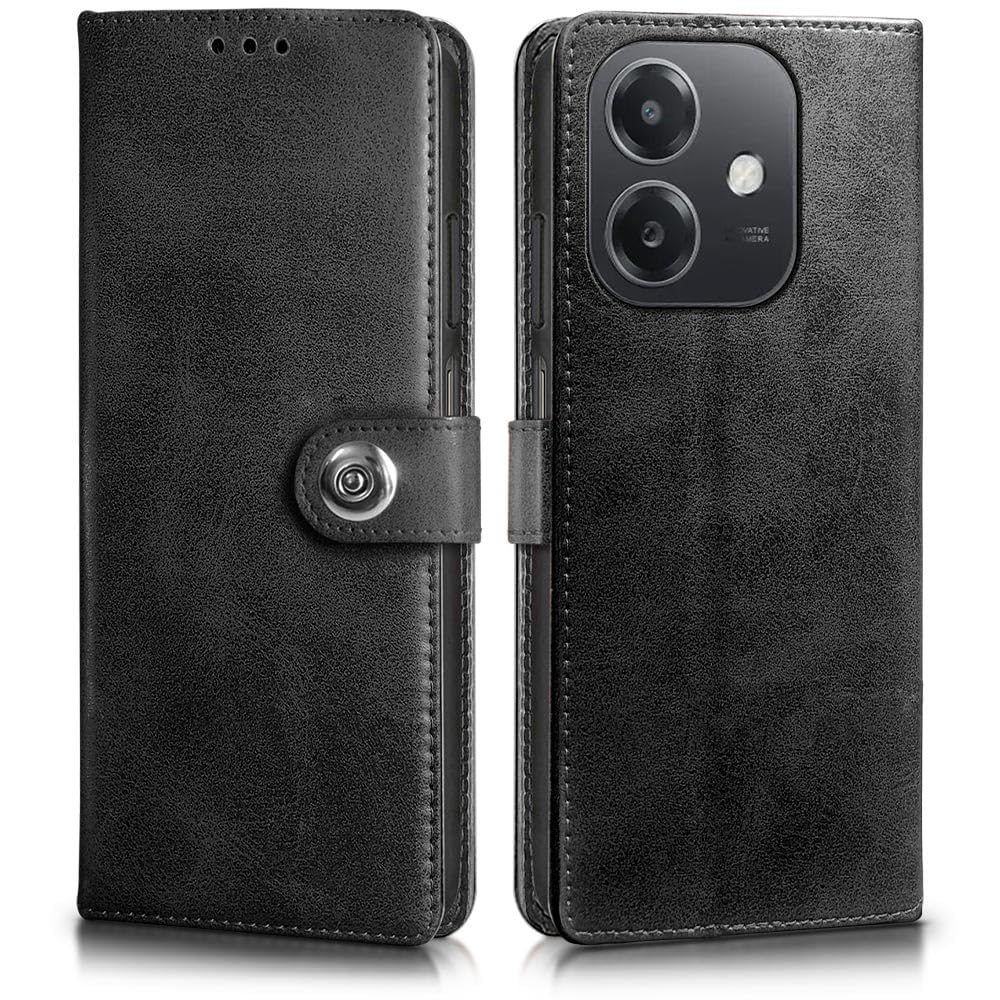 WOW IMAGINE Shock Proof Flip Cover Back Case for Oppo A3x 5G | A3x 4G | A3 5G (Magnetic Button Flip Case | Wallet Pockets & Stand | Leather Finish | Haze Black) (B0DDTR36QX) Amazon Price History, Amazon Price Tracker