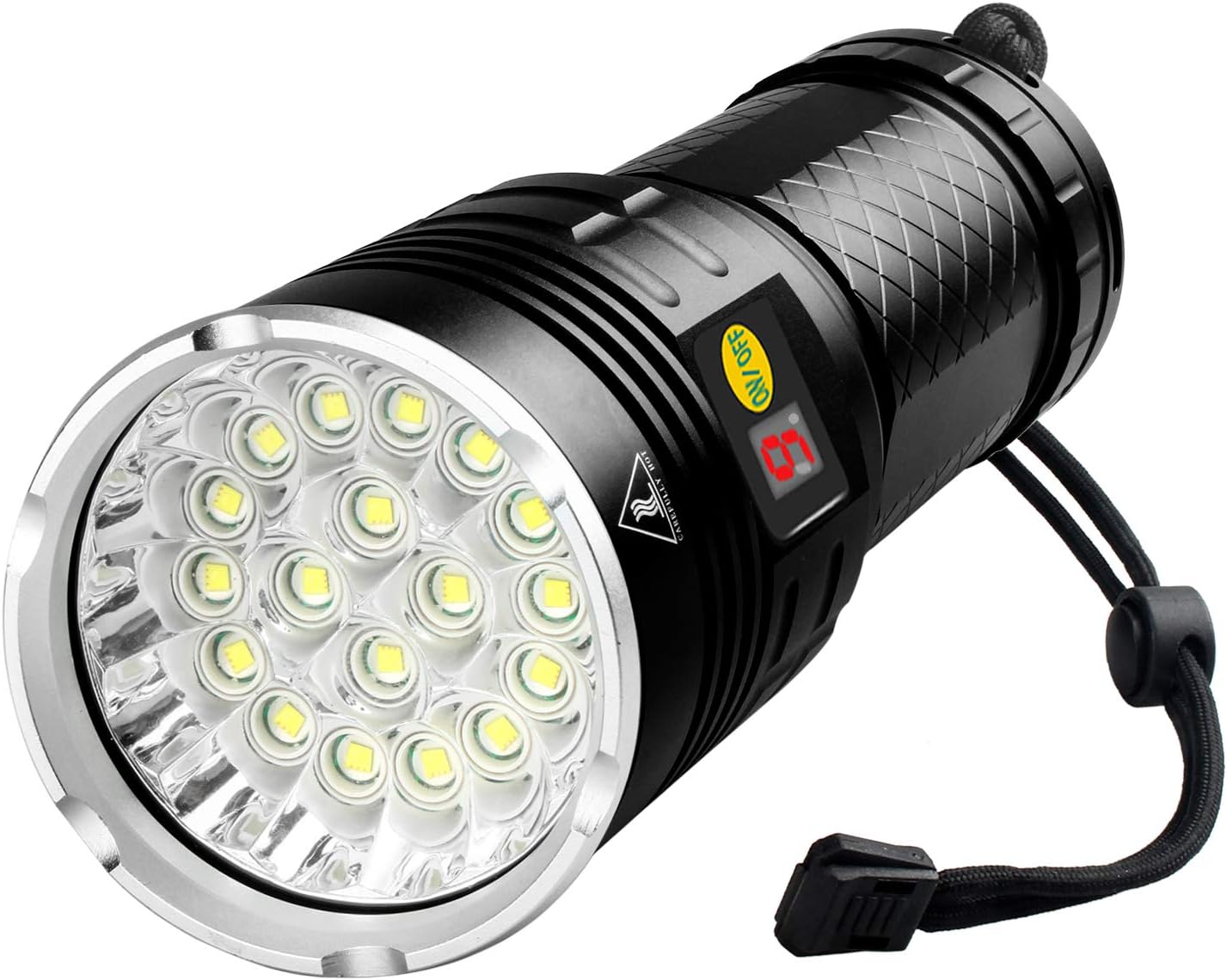 18 LEDs Flashlight 10000 Lumen, Rechargeable, Type-C USB, Bright Flashlight High Lumens, Powerful Flashlight with Battery Power Indicator