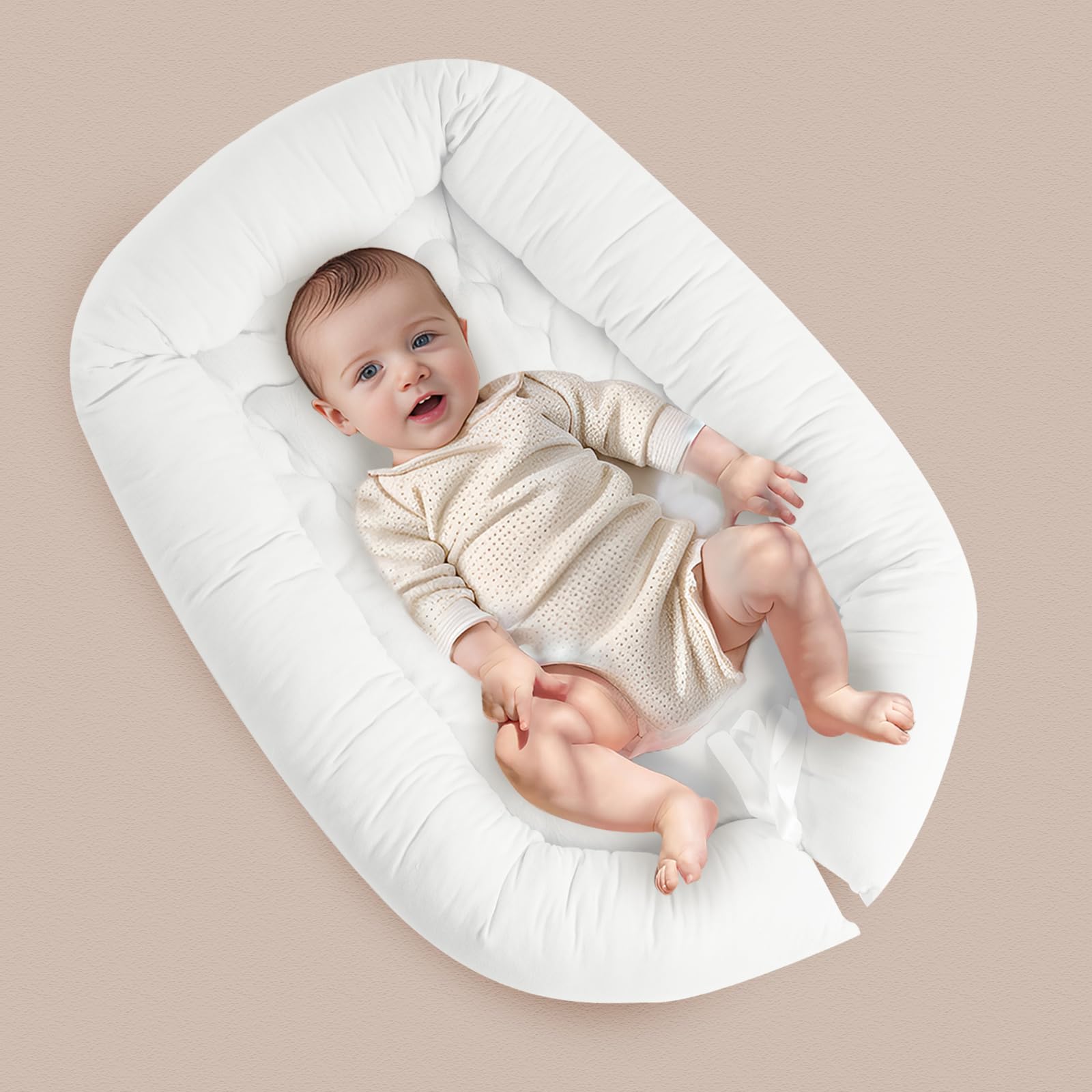 Hiseeme Baby Bed with Baby Lounger Pillow, Infant Nest