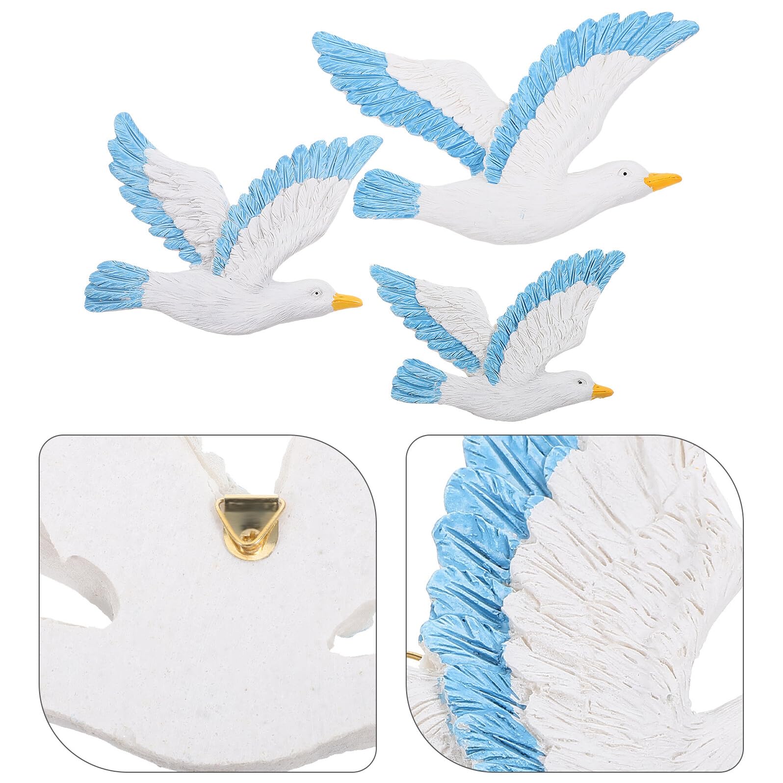 SOIMISS 3pezzi Gocce Di Uccelli Appese in Resina Blu Destra Gabbiani Da Parete Ciondolo Creativo Per Casa Per Pareti Soffitti Alberi