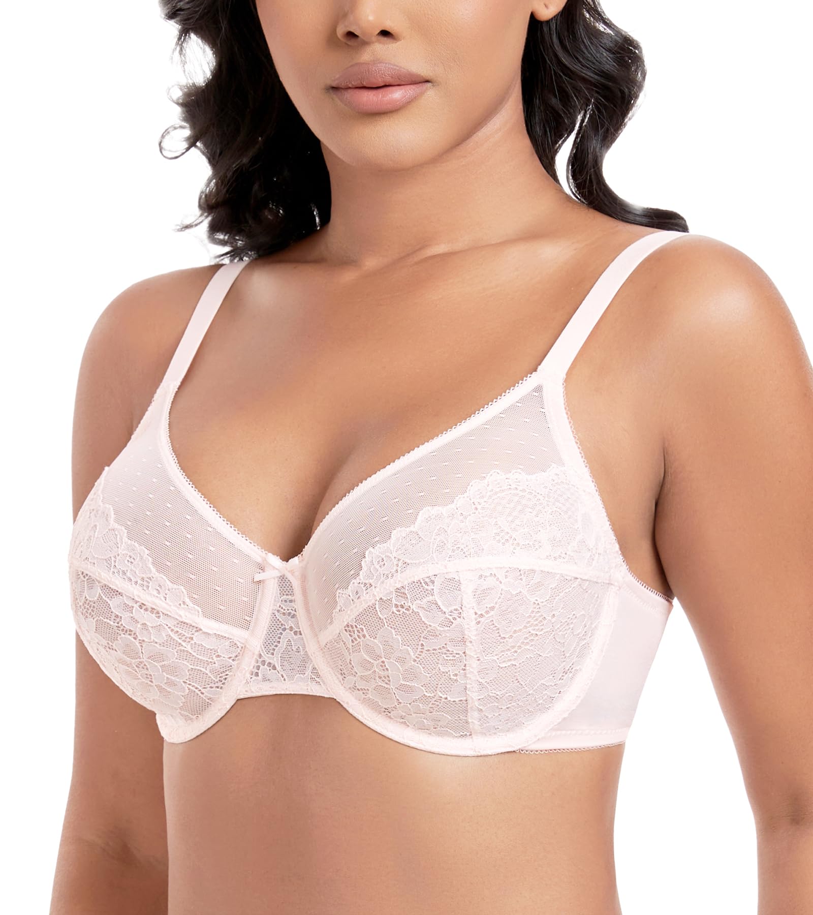 DotVol Soutien-Gorge pour Femmes Mince et léger Perspective Lace Confort Quotidien
