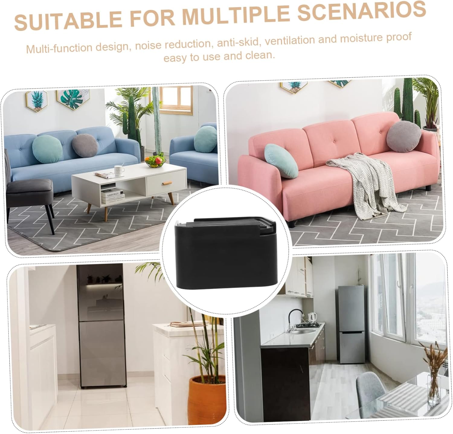 1set Adjustable Furniture Risers for Bed Sofa Table Chair Height Increase Heavy Duty Support Easy to Install for Home and Dorm Use