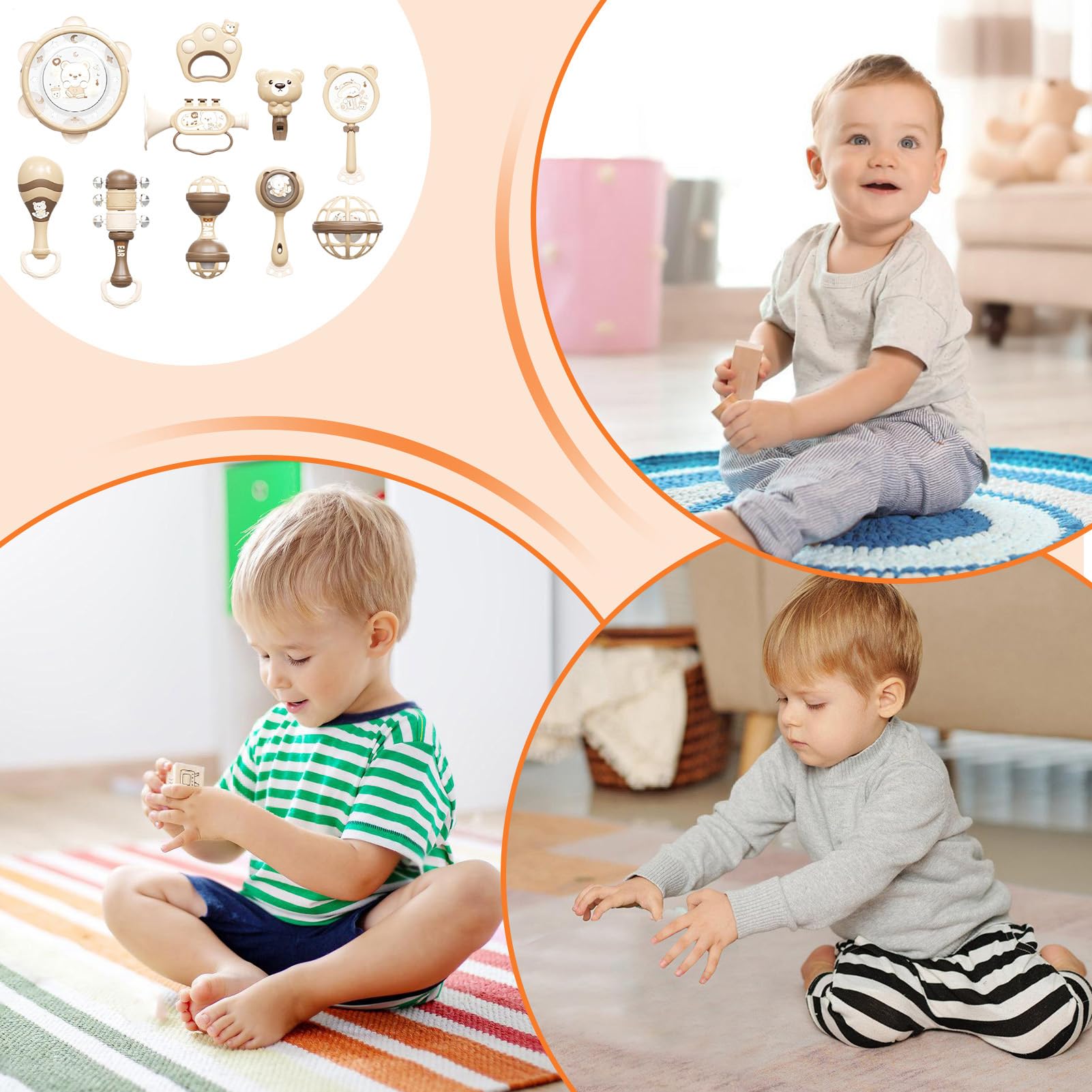 Kinderinstrumente - Frühkindliches Lernspielzeug Mit Percussion-Elementen - Multifunktionelles Percussion Set Ab 18 Monaten Für Zuhause Kindergarten & Krippe
