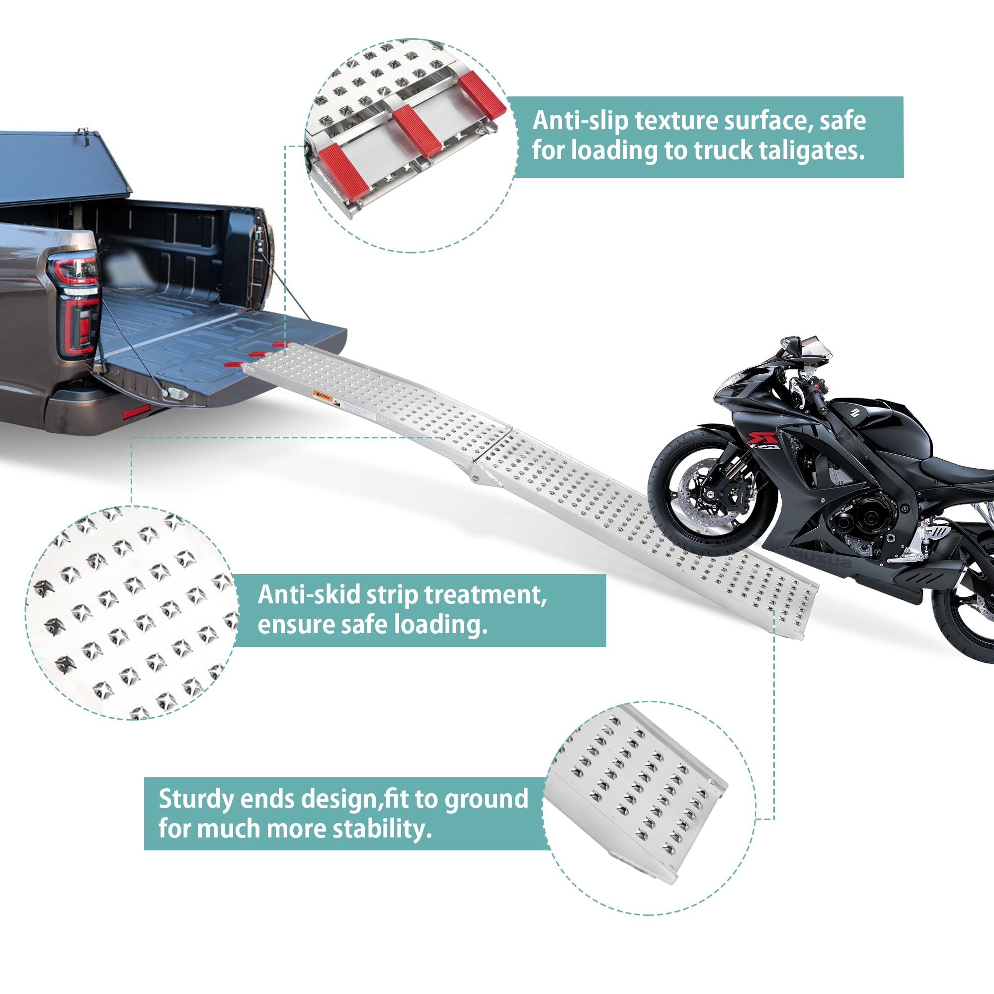 Snapklik.com : KOLOTOOL Powersports Loading Ramps 7.5FT Pickup Truck ...