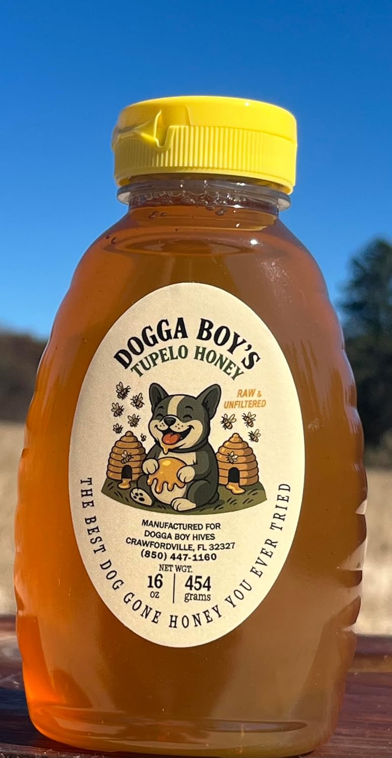 Tupelo Honey - 100% Pure Raw Unfiltered - 16oz Plastic Jar by Dogga Boy Hives”