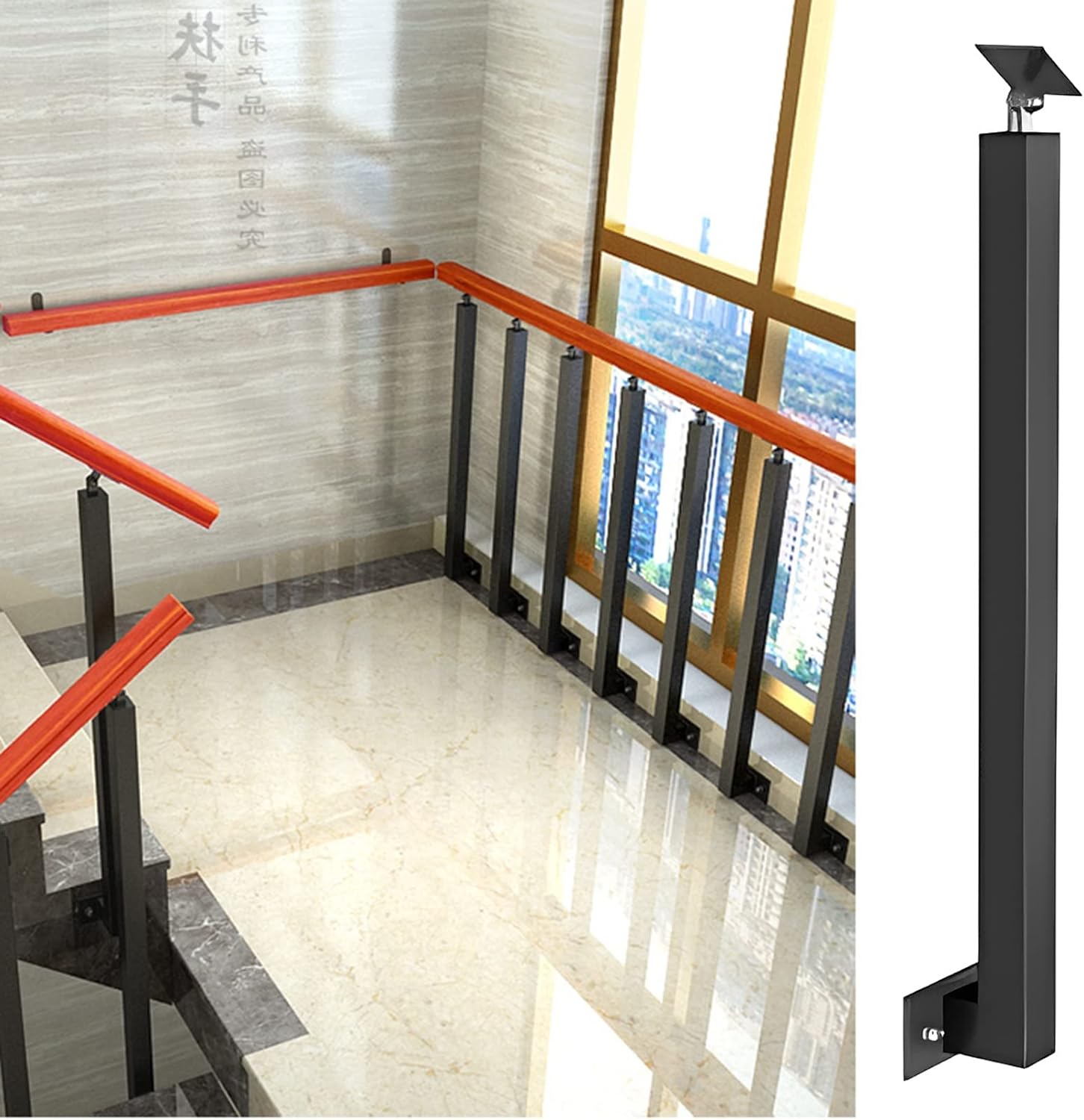 Amazon.co.jp: Handrail Railing Handrail Iron Railing Spindle Post Black ...