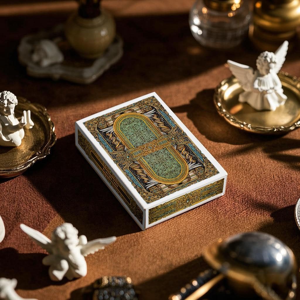 Angel Themed Playing Cards, 300g Blue Core Paper Material Deck of Cards, International Standard Size, Exquisite Pattern Poker Cards, Double-Sided Anti Slip Design, Family Entertainment, Party Games