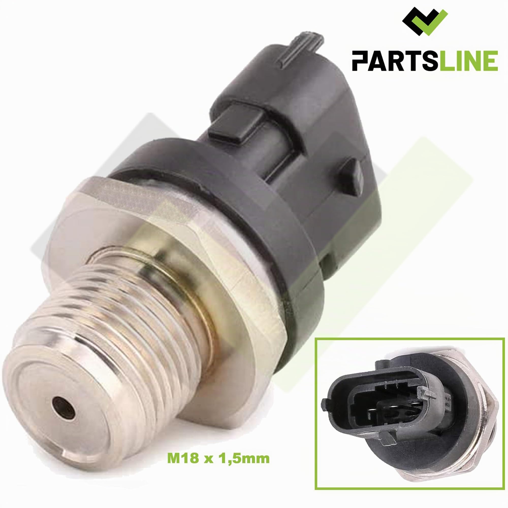 Partsline Capteur de Pression Carburant compatible avec Alfa 147 156 | Pour rampe d'injection Common Rail. Moteurs 1.9 JTD, 2.2/2.5 dCi et 2.5 CRDi. Aussi compatible avec Doblo et Master II