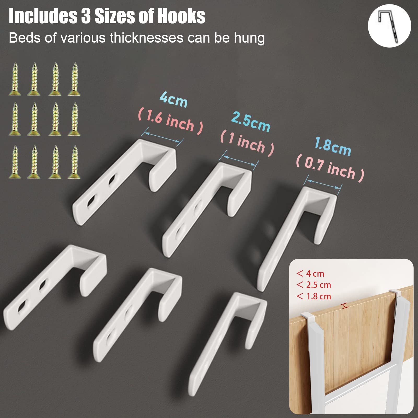 Escalera Plegable Blanca, Gris y Negra con Gancho para literas, Ideal para caravanas, escuelas y autocaravanas. Escalera metálica para Camas Altas de dormitorios y lofts, 140 cm de Altura (b