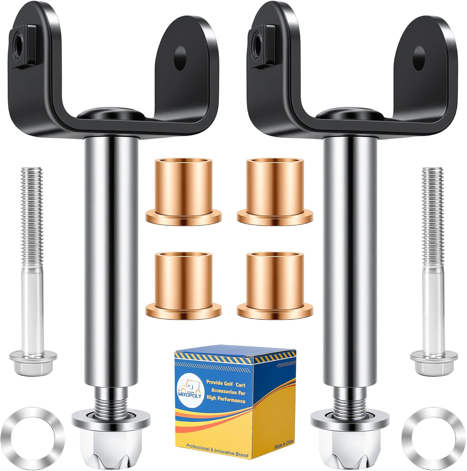 Front End King Pin Repair Kit for Club Car Precedent 2004-up Gas and Electric Golf Cart, Replaces OEM 103638601 102287201 103638801