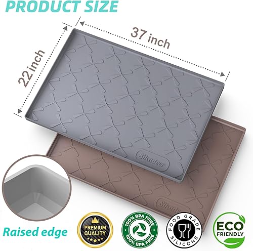 Miniatura 79 de SIKADEER - Tapete para debajo del fregadero, impermeable, 34 x 22 pulgadas, tapete de silicona con borde elevado, se adapta a gabinete estándar