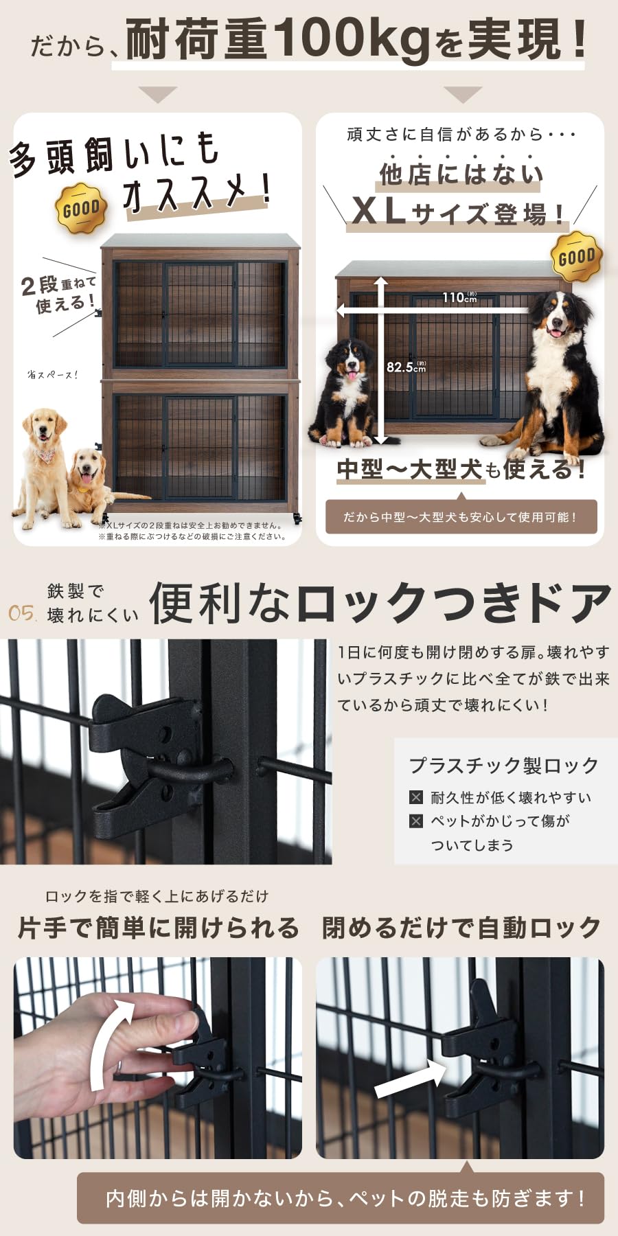 Amazon.co.jp: NEOLEAD LivBox 犬ケージ ペットゲージ ペットサークル