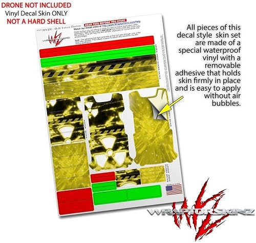 Miniatura 4 de Skin Decal Wrap Pack 2 para DJI Ryze Tello Drone Radioactivo amarillo Drone no incluido