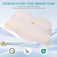 Vista 5 de Almohada cervical para aliviar el dolor de cuello, almohadas de espuma viscoelástica de contorno, almohada ortopédica ajustable con funda