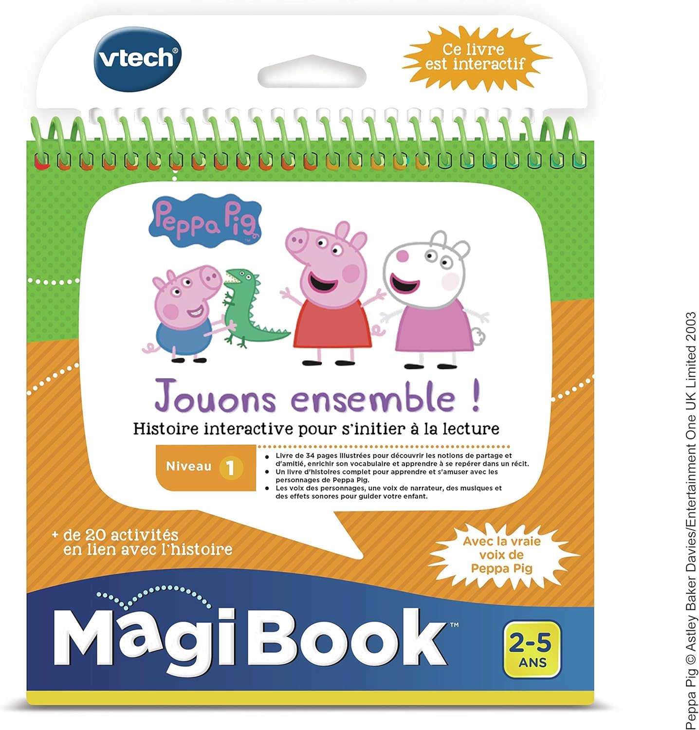 VTech - MagiBook Starter Pack Rose, Livre Interactif Enfant – Version FR & Magibook-Peppa Pig, 480405 - Version FR