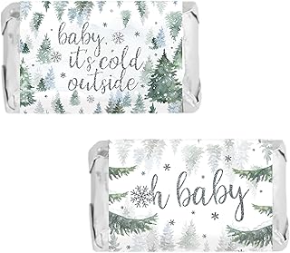 Baby It's Cold Outside Winter Baby Shower Mini Chocolate Bars Party Favor Candy Stickers - 42 Count