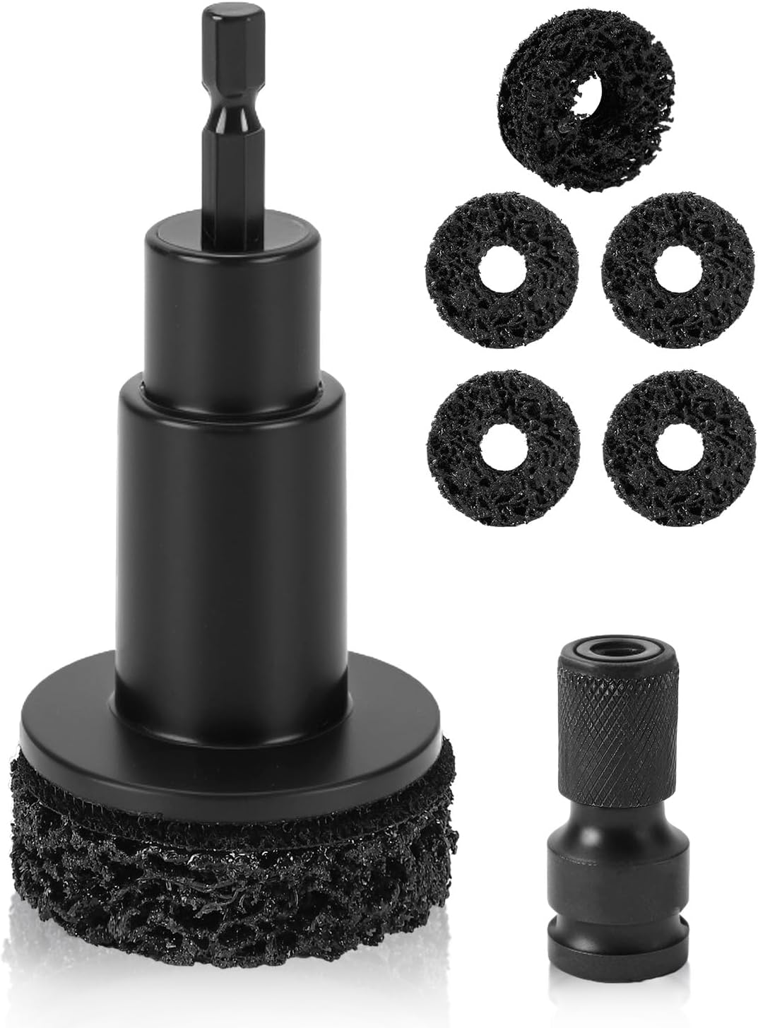 Brake Rotor Resurfacing Tool Kit, Wheel Hub Rust Removal Tool for Cars & Trucks, Wheel Stud Cleaner Fits 1/2" Impact Wrenches & Drills with 5 Abrasive Pads
