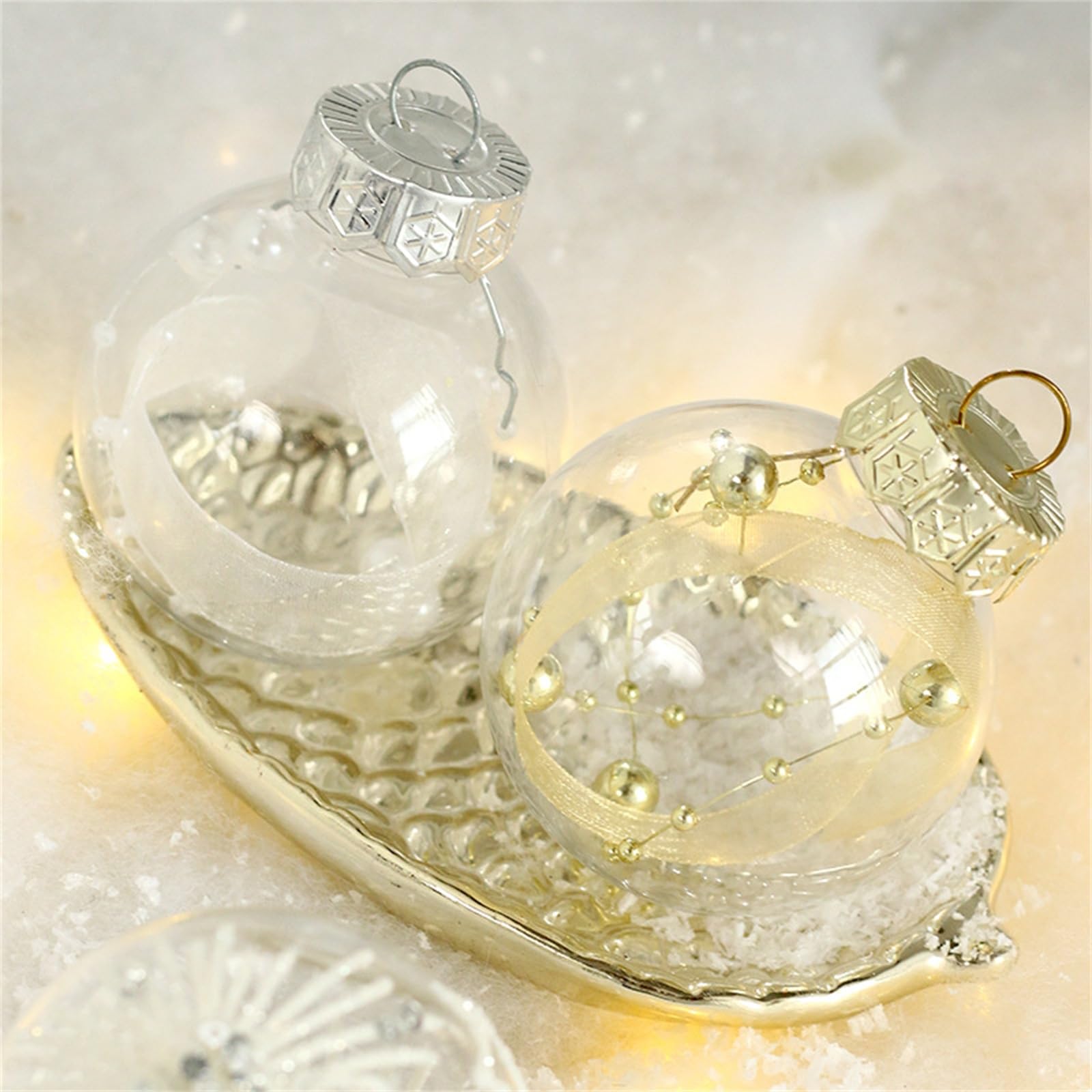 Palline di Natale Set di 42 palline di Natale dipinte for appendere l'albero di Natale per Albero di Natale, Festa, Matrimonio(bianca)