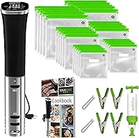 SousVideArt Sous Vide Immersion Cooker Kit 800W: Precision Temp Control, 30 Reusable Bags, Vacuum Pump & Cookbook - Perfect Chef Gift