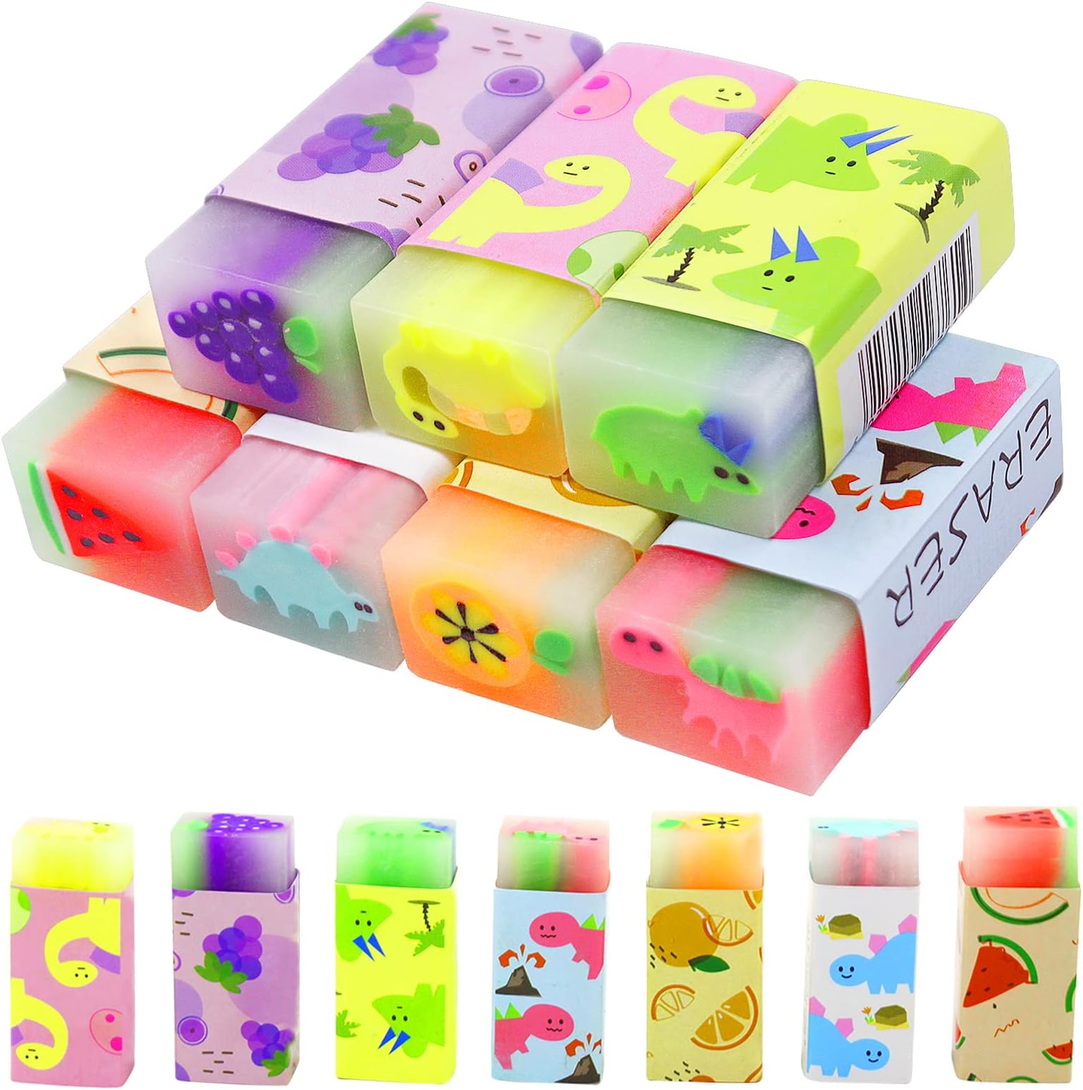 TOPBELIEF Gomme à Effacer, 7 Pcs Gomme Enfant, Gomme Douce Durable ...