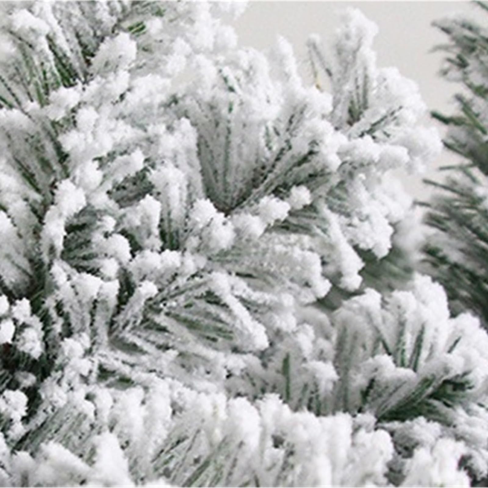 Sapin de Noël Artificiel de qualité supérieure, floqué de Neige, avec Branches Blanches et Support en métal.(150cm)