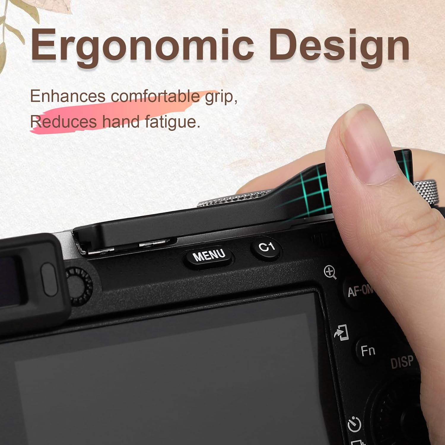 Haoge Metal Thumb Grip for Sony α7cii,Alpha 7CR,ILCE-7CR,Digital Camera Accessories Black Hot Shoe Thumb Up Rest Handle Grip THB-S7CR-B - Image 4