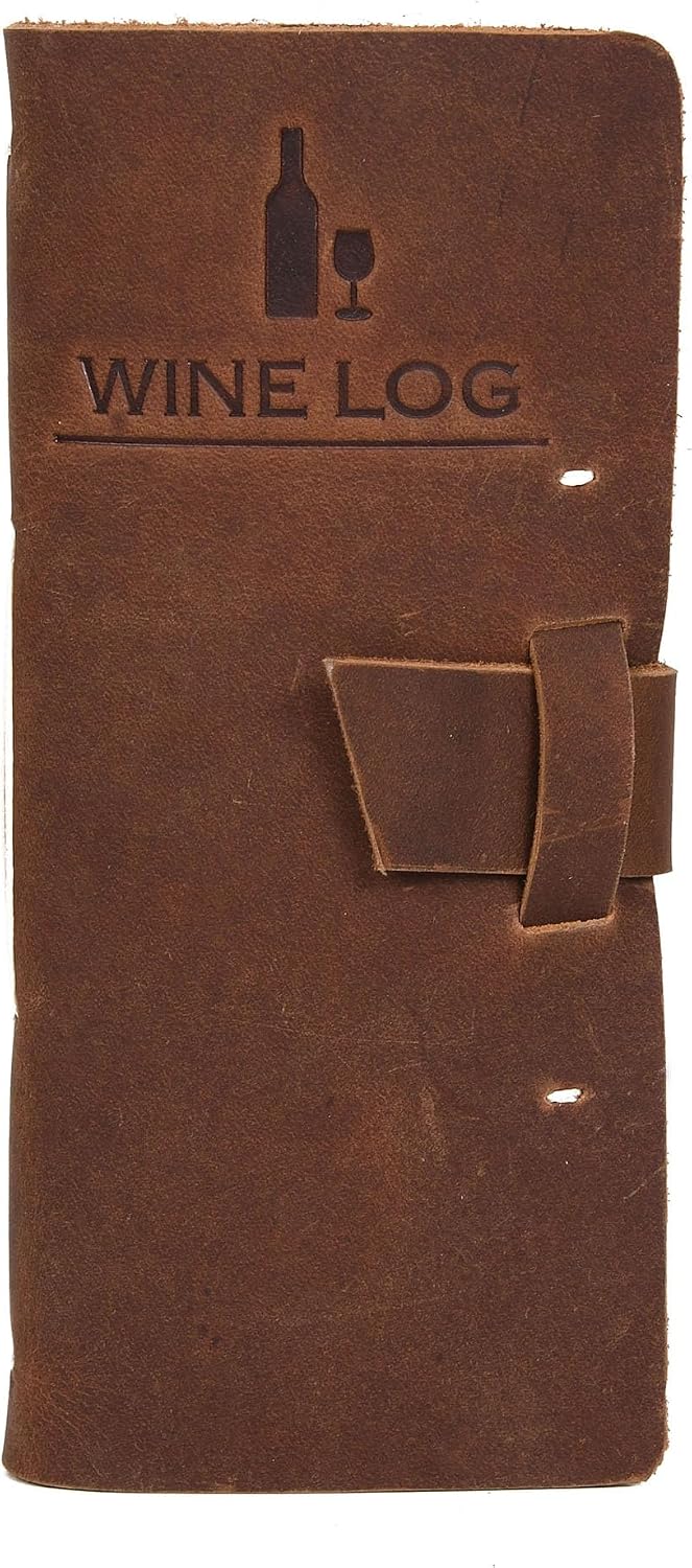Tolredo Canadian Premium Wine Passport Journal Top-Grain Cowhide Leather Wine Tasting Notebook Dairy Pocket Sized, 96 Acid Free Pages (8.3" X 4")