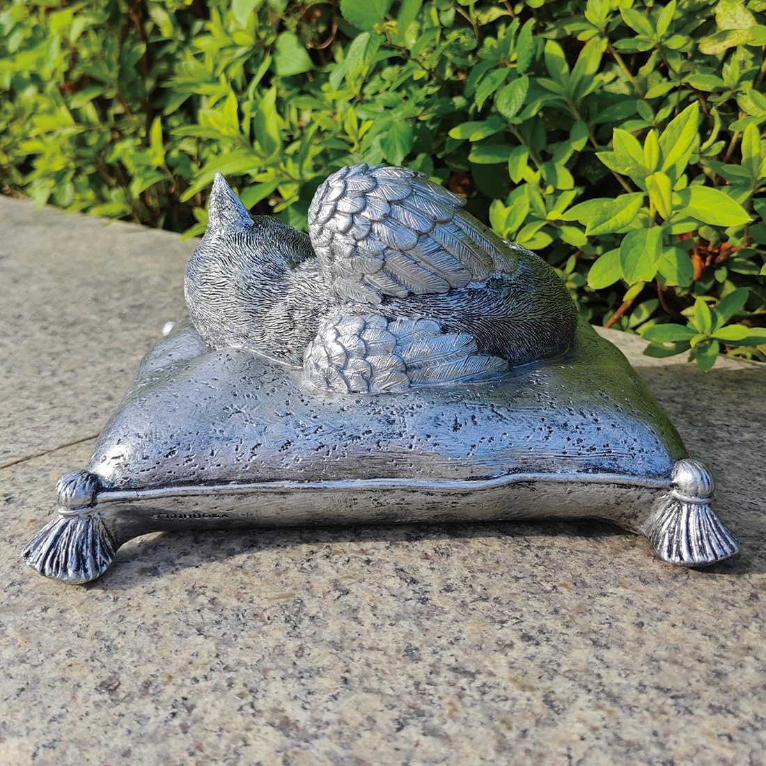 HJHHARTAPACE Personalized Cat Memorial Stones, Cat Statue Sleeping on Pillow Memorial Garden Stone, Cat Headstone for Grave, Cat Tombstones, Loss of Cat Sympathy Grave Marker