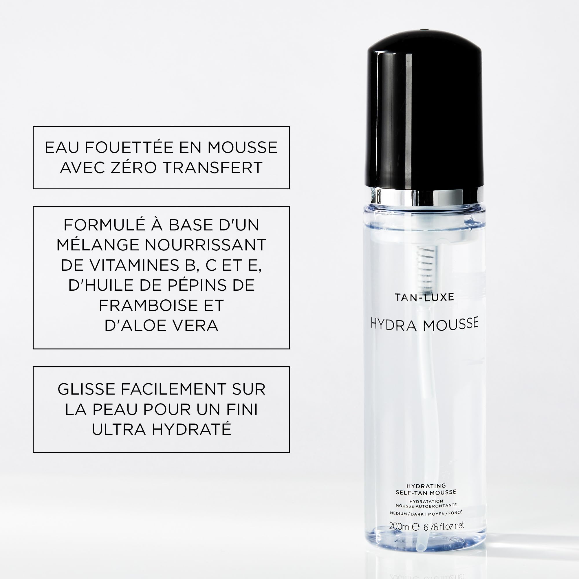 Tan Luxe HYDRA-MOUSSE Self Tan Mousse, Medium (200 ml) Self Tanning Skin Care, Cruelty Free & Vegan
