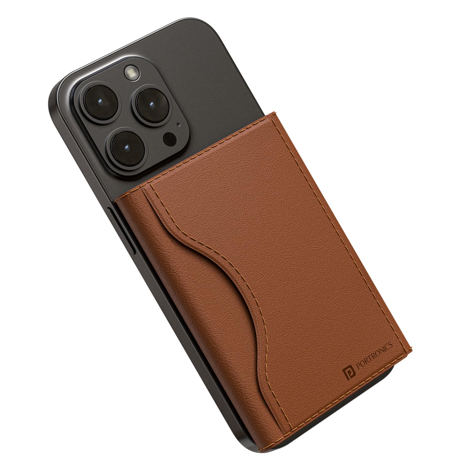 Portronics Wallet X Tri-Fold Magnetic Wallet with 6-Card Holder, RFID Blocking, PU Premium Leather,Ultra Slim Design, Compatible with iPhone 16/15/14/13/12 & Metal Ring for Non Magnetic Phone(Brown)-image-34