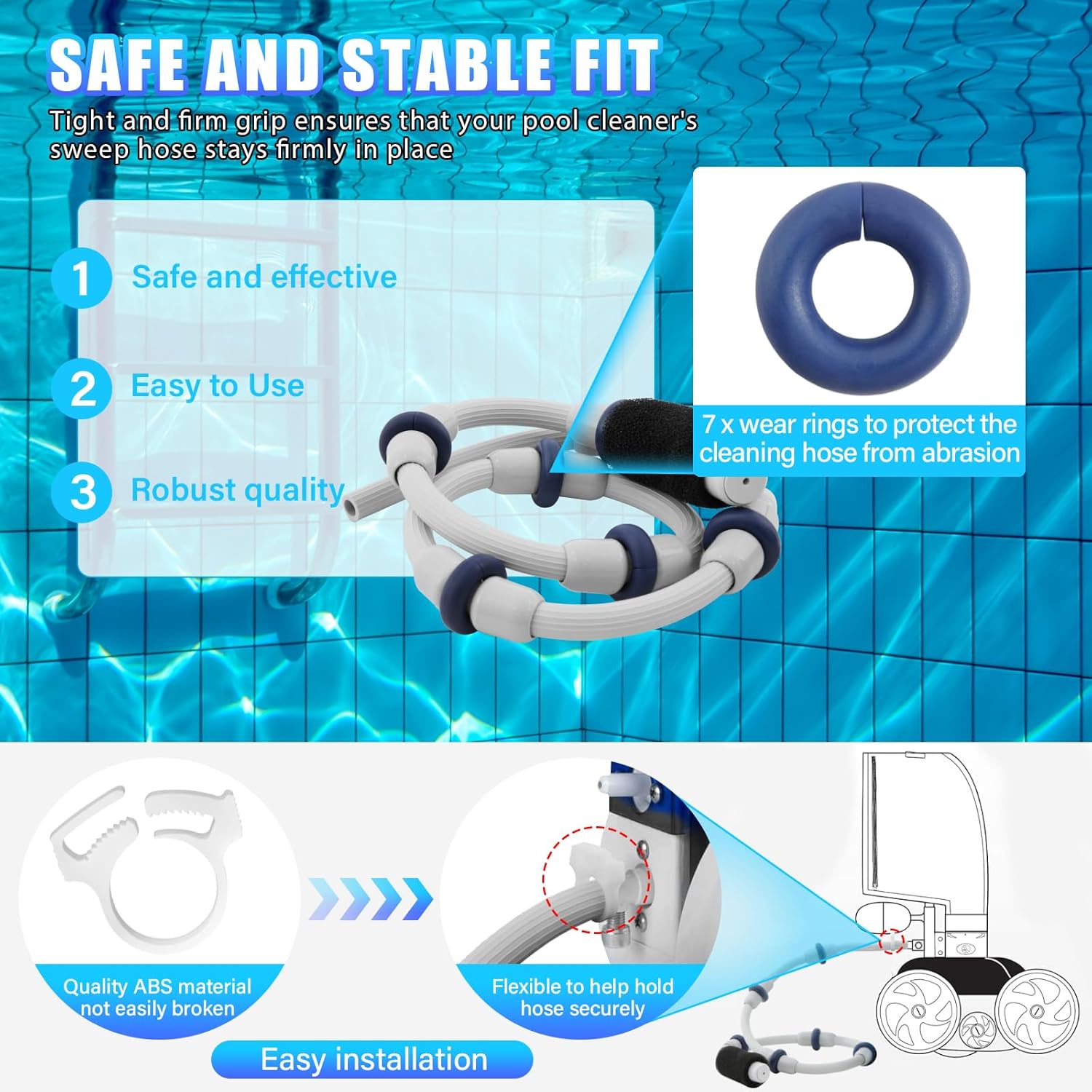 DWALE 2PCS Automatic Pool Cleaner Sweep Hose Complete B5 B-5 Replacement for Zodiac Polaris 280 380 480 180 Pool Cleaner (Not Compatiable with Polaris 360 Model Pool Cleaner)