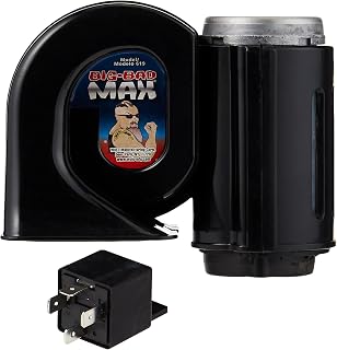 Wolo 619 Big Bad Max Air Horn, Deep Big Rig Sound, 123.5 dB, 12V, Black